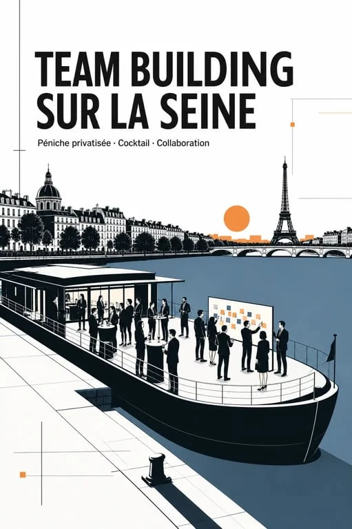 Team building original Paris Seine sur une péniche privatisée avec une équipe d’entreprise