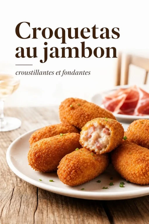 Assiette de croquetas au jambon maison dans un restaurant de tapas authentique