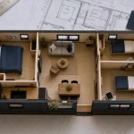 Tiny house 3 chambres : 6 couchages, 2 modules, plan intérieur