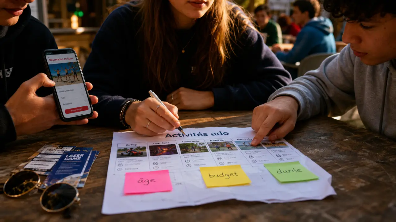 Activité ado : comparer indoor, outdoor et petit budget au centre de loisirs