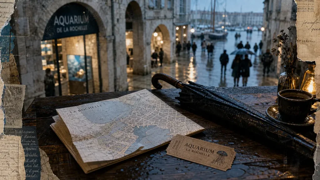 Aquarium, musées et arcades à La Rochelle quand il pleut, pluie au Vieux-Port