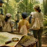 Balade en famille sur sentier forestier facile