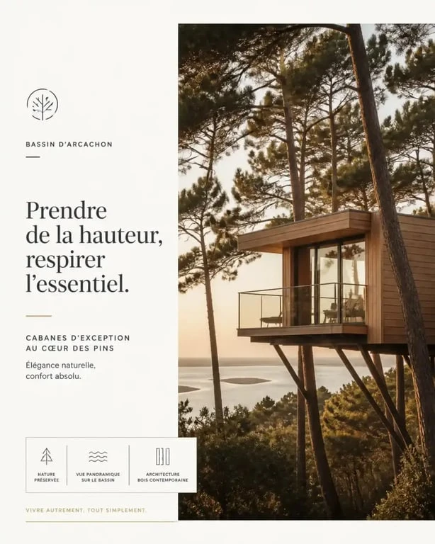 Nuit insolite dans une cabane perchée dans les pins autour du Bassin d'Arcachon