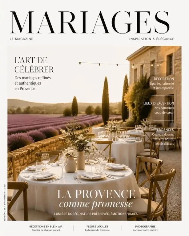 Mariage élégant organisé par un wedding planner en Provence dans un domaine avec champs de lavande