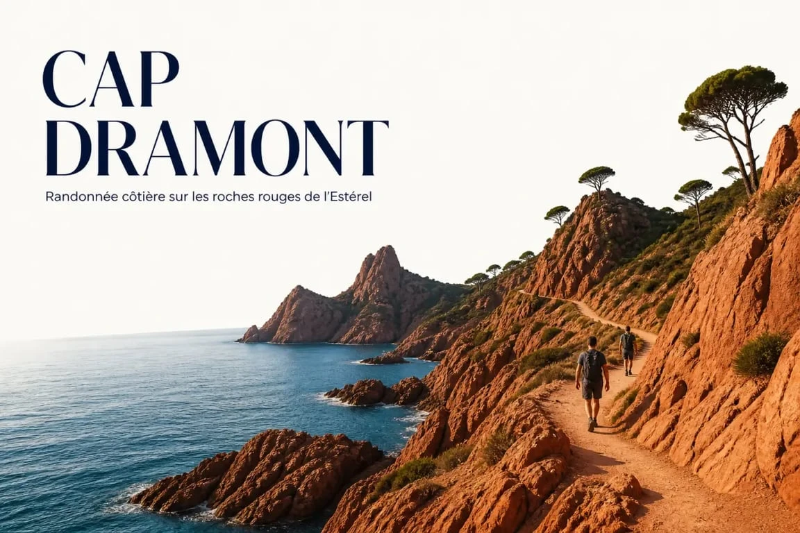 Randonnée insolite côte d azur au Cap Dramont, roches rouges de l’Estérel et mer en contrebas