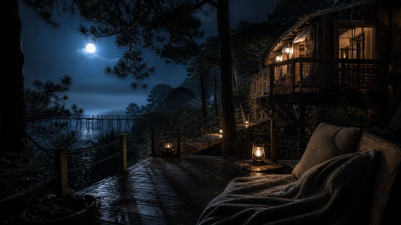 Nuit insolite Arcachon : cabane perchée dans les pins au clair de lune