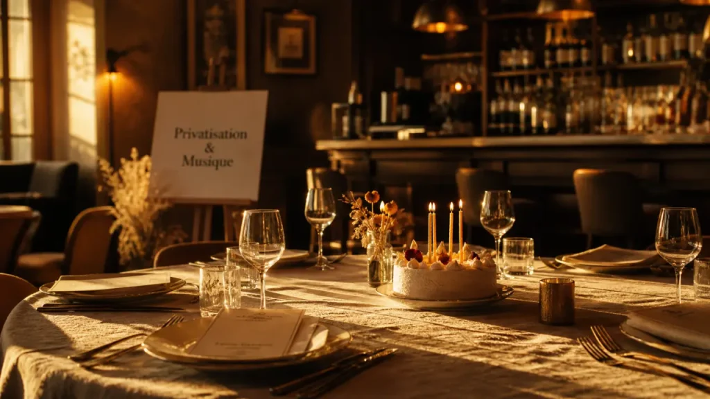 Privatiser un restaurant pour anniversaire : table, musique et menus