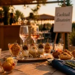 Restaurant cocktail dinatoire Provence sur terrasse, verrines et cocktails en fin d’après-midi