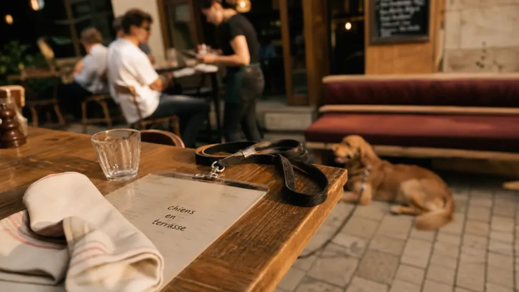 Restaurants acceptant les chiens en terrasse : chien en laisse au restaurant