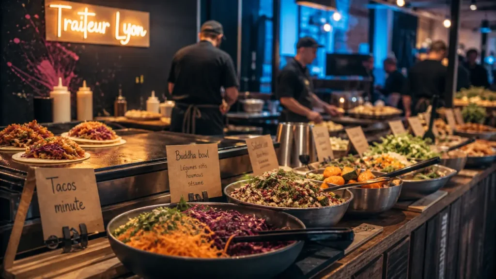 Traiteur original entreprise lyon : buffet créatif et minute tacos