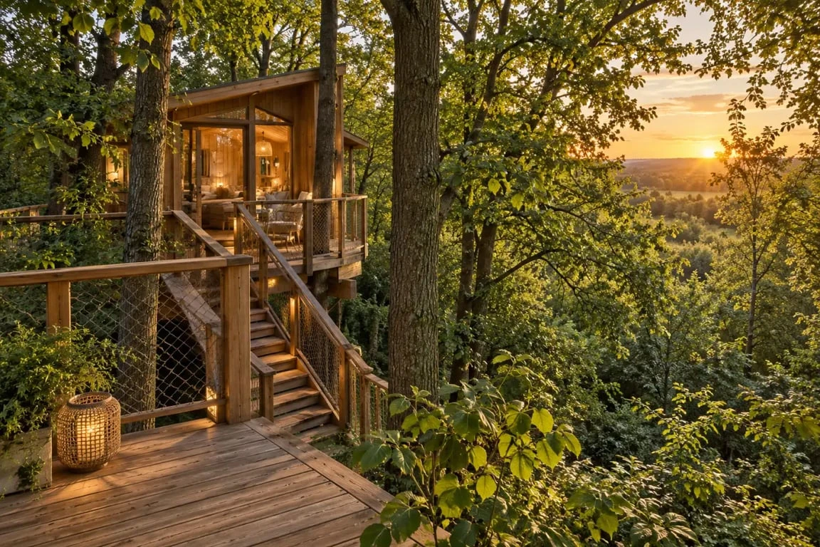 Hébergement insolite cabane perchée Lille dans la forêt près de Phalempin