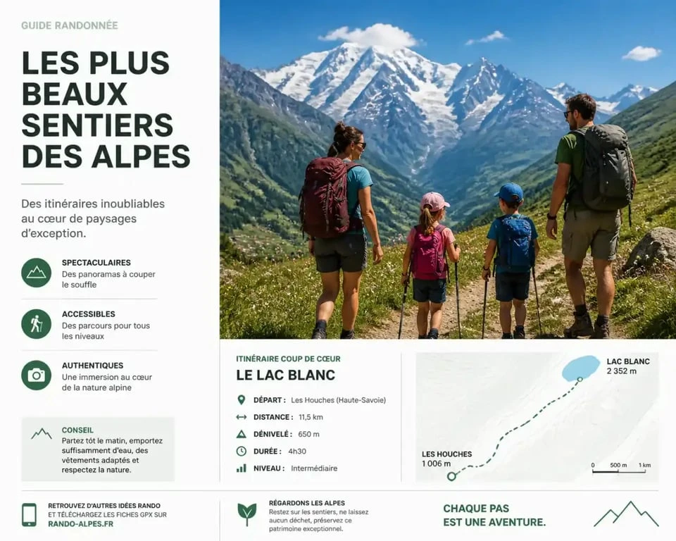 Famille en randonnée dans les Alpes françaises, une destination idéale pour des vacances en famille en France