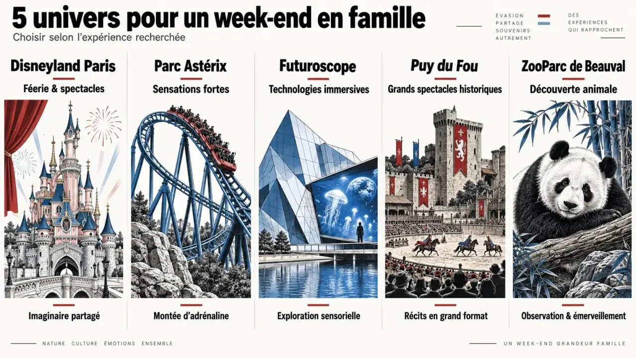 Week-end en famille dans un parc : comparaison des expériences proposées par les principaux parcs