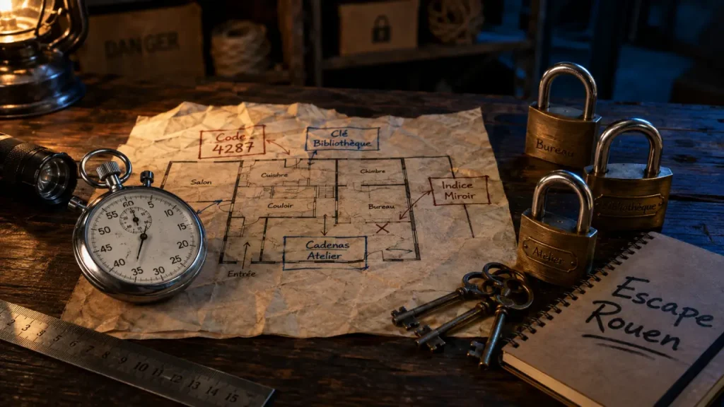 Rouen escape game 60 minutes : chronomètre et cadenas, 2 à 6 joueurs