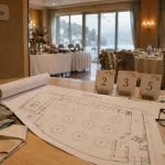 Salle de mariage Neuchâtel : table de réception et vue sur le lac