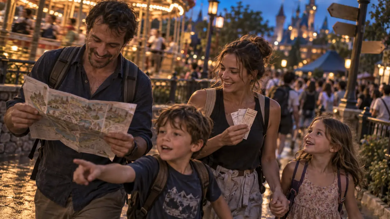 Week-end en famille parc : une famille au parc, billets et plans pour la visite