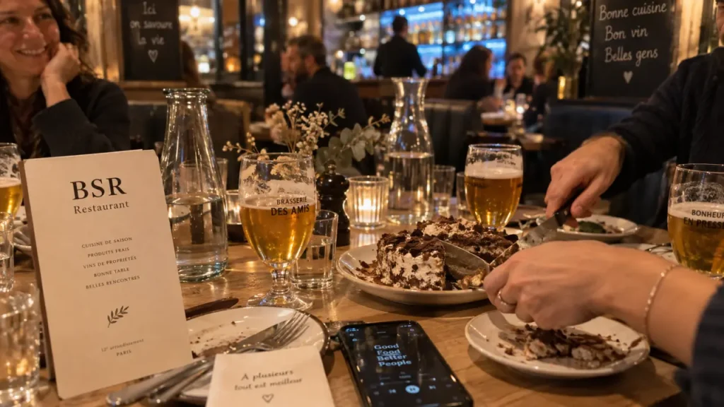 BSR restaurant groupe club anniversaire près de Porte Dorée, table dressée pour 100 personnes