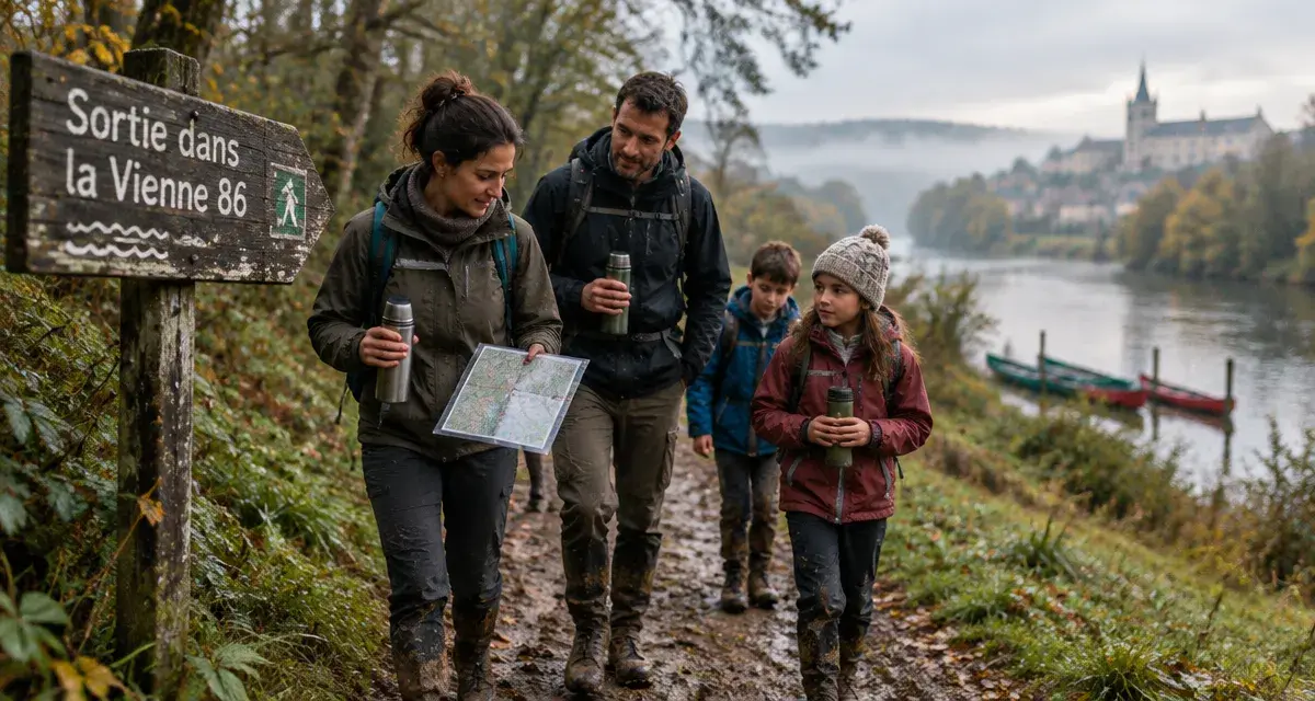 Idée sortie vienne 86 : famille rando sous la pluie près de Poitiers