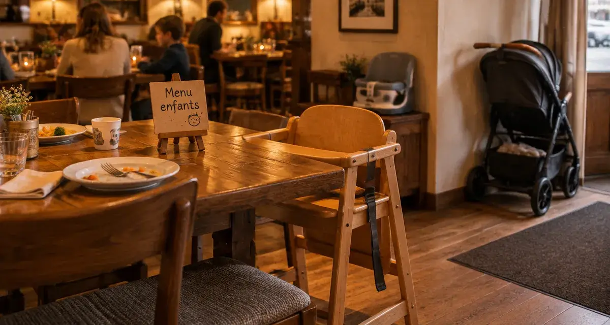 Kiddie friendly restaurants : chaise haute et menu enfants en salle familiale