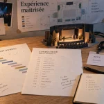 Organisation événement professionnel : planning, budget et logistique sur une table de préparation